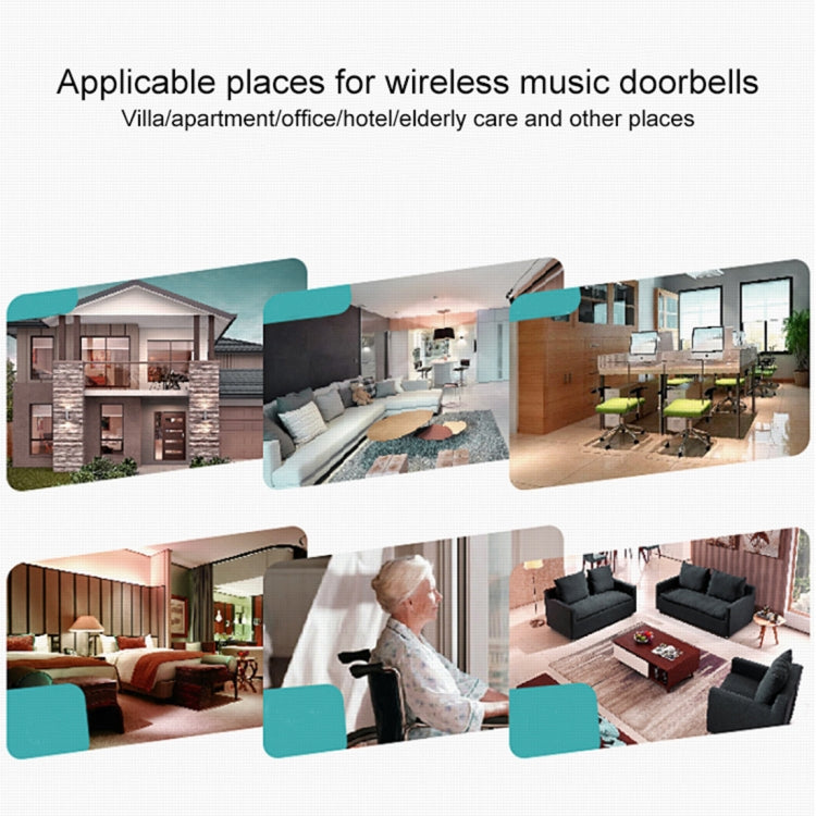 VOYE V009B Home Music Remote Control Wireless Doorbell with 38 Polyphony Sounds, US Plug (White) - Wireless Doorbell by VOYE | Online Shopping South Africa | PMc TechLife | Buy Now Pay Later Mobicred