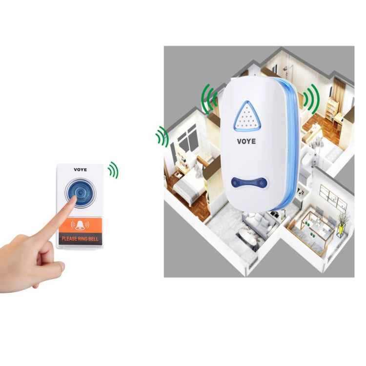 VOYE V025A Home Music Remote Control Wireless Doorbell with 38 Polyphony Sounds, US Plug (White) - Wireless Doorbell by VOYE | Online Shopping South Africa | PMc TechLife | Buy Now Pay Later Mobicred