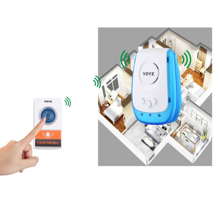 VOYE V009A Home Music Remote Control Wireless Doorbell with 38 Polyphony Sounds, US Plug (White) - Wireless Doorbell by VOYE | Online Shopping South Africa | PMc TechLife | Buy Now Pay Later Mobicred