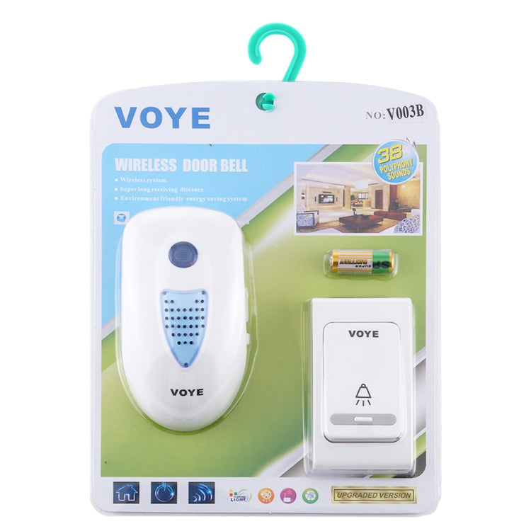 VOYE V003B Home Music Remote Control Wireless Doorbell with 38 Polyphony Sounds, US Plug (White) - Wireless Doorbell by VOYE | Online Shopping South Africa | PMc TechLife | Buy Now Pay Later Mobicred