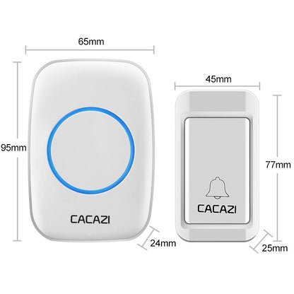 CACAZI A10G One Button Three Receivers Self-Powered Wireless Home Cordless Bell, UK Plug(White) - Wireless Doorbell by CACAZI | Online Shopping South Africa | PMC Jewellery | Buy Now Pay Later Mobicred