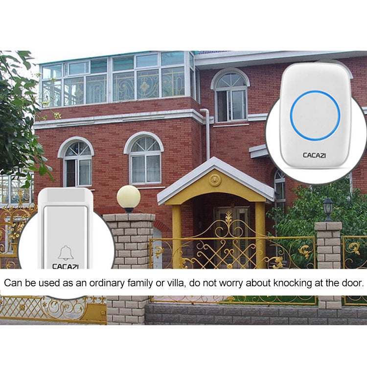 CACAZI A10G One Button Three Receivers Self-Powered Wireless Home Cordless Bell, UK Plug(White) - Wireless Doorbell by CACAZI | Online Shopping South Africa | PMC Jewellery | Buy Now Pay Later Mobicred