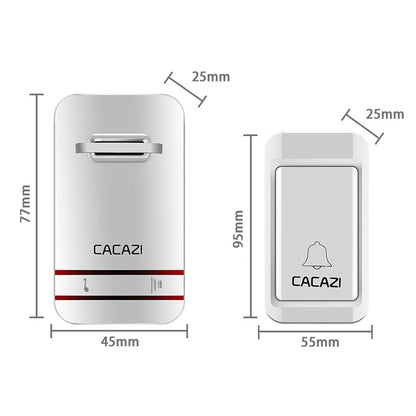 CACAZI V027G One Button Three Receivers Self-Powered Wireless Home Kinetic Electronic Doorbell, US Plug - Wireless Doorbell by CACAZI | Online Shopping South Africa | PMC Jewellery | Buy Now Pay Later Mobicred