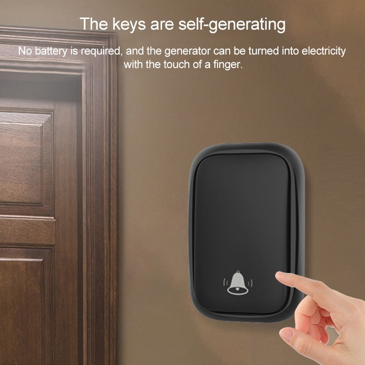 CACAZI FA88 Self-Powered Smart Home Wireless Doorbell, EU Plug(Black) - free shipping - PMC TechLife - Order now!