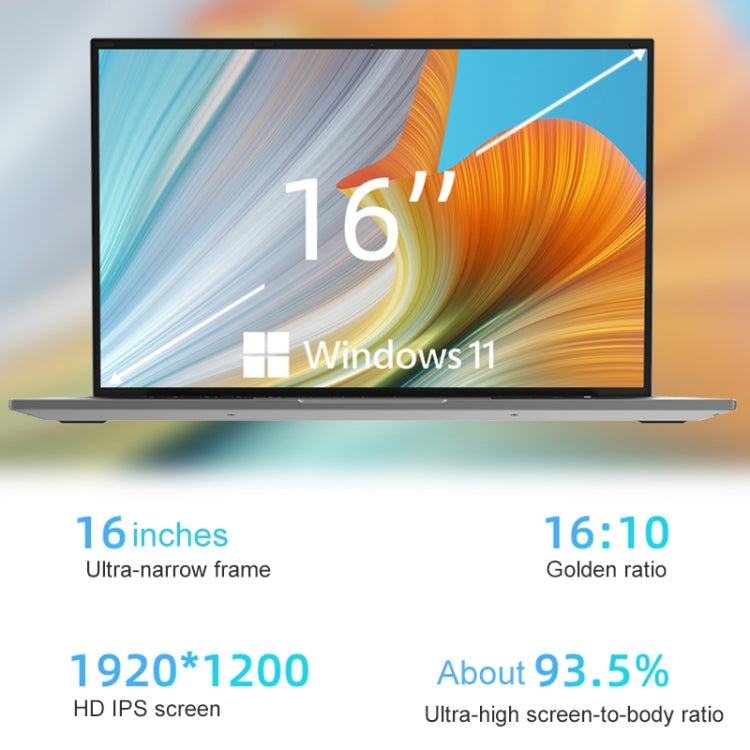 Jumper EZbook S7 Max 16 inch Laptop, 16GB+128GB+512GB, Windows 11 Intel Alder Lake N95 Quad Core, EU Plug(Grey) - free shipping - PMC Jewellery - Order now!