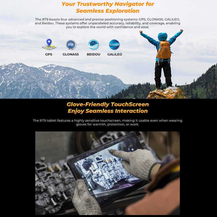 OUKITEL RT9 4G Network IP68/IP69K Rugged Tablet, 6GB+256GB, 11 inch Android 14 Unisoc T606 Octa-Core Support Dual SIM, EU Plug (Black) - free shipping - PMC Jewellery - Order now!