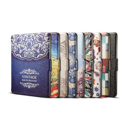 European Flower Vine Print Horizontal Flip PU Leather Protective Case for Amazon Kindle Paperwhite 1 & 2 & 3 with Sleep / Wake-up - Amazon by PMC Jewellery | Online Shopping South Africa | PMC Jewellery