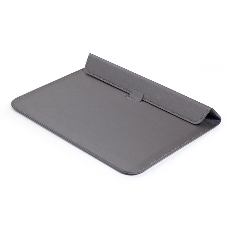 Universal Envelope Style PU Leather Case with Holder for Ultrathin Notebook Tablet PC 15.4 inch, Size: 39x28x1.5cm(Grey) - 15 inch by PMC TechLife | Online Shopping South Africa | PMC TechLife | Buy Now Pay Later Mobicred