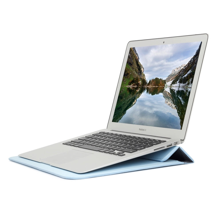 Universal Envelope Style PU Leather Case with Holder for Ultrathin Notebook Tablet PC 15.4 inch, Size: 39x28x1.5cm(Blue) - 15 inch by PMC TechLife | Online Shopping South Africa | PMC TechLife | Buy Now Pay Later Mobicred