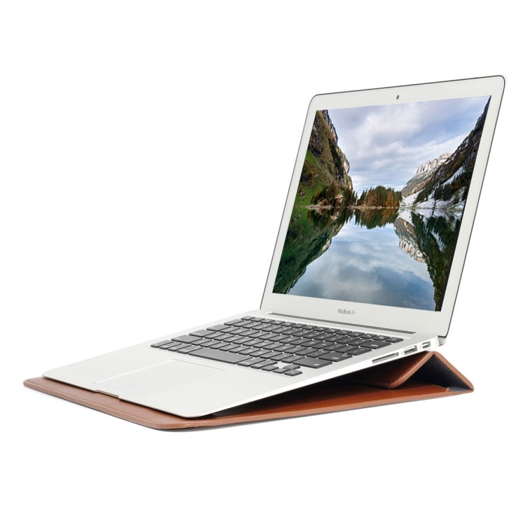 Universal Envelope Style PU Leather Case with Holder for Ultrathin Notebook Tablet PC 15.4 inch, Size: 39x28x1.5cm(Brown) - 15 inch by PMC TechLife | Online Shopping South Africa | PMC TechLife | Buy Now Pay Later Mobicred
