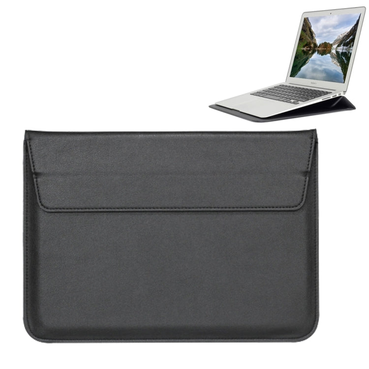 Universal Envelope Style PU Leather Case with Holder for Ultrathin Notebook Tablet PC 13.3 inch, Size: 35x25x1.5cm(Black) - 13 inch by PMC TechLife | Online Shopping South Africa | PMC TechLife | Buy Now Pay Later Mobicred