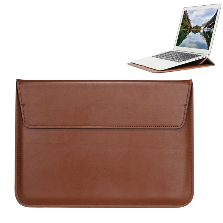 Universal Envelope Style PU Leather Case with Holder for Ultrathin Notebook Tablet PC 13.3 inch, Size: 35x25x1.5cm(Brown) - 13 inch by PMC TechLife | Online Shopping South Africa | PMC TechLife | Buy Now Pay Later Mobicred