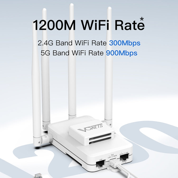 VONETS VAR1200-H 1200Mbps Wireless Bridge External Antenna Dual-Band WiFi Repeater, With DC Adapter Set - free shipping - PMC Jewellery - Order now!