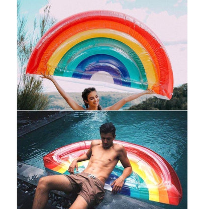 Inflatable Rainbow Shaped Floating Mat Swimming Ring, Inflated Size: 180 x 90cm - Swimming Rings by PMC Jewellery | Online Shopping South Africa | PMC Jewellery