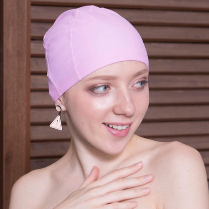 Adult Waterproof PU Coating Stretchy Swimming Cap Keep Long Hair Dry Ear Protection Swim Cap(Pink) - Swimming Caps by PMC Jewellery | Online Shopping South Africa | PMC Jewellery