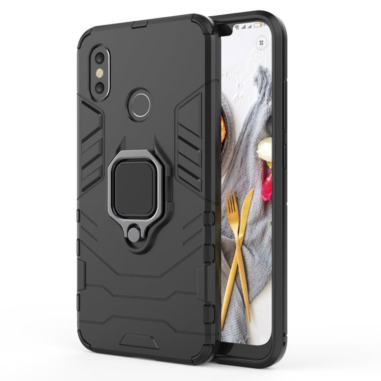 PC + TPU Shockproof Protective Case with Magnetic Ring Holder for Xiaomi Mi 8(Black) - Xiaomi Cases by PMC Jewellery | Online Shopping South Africa | PMC Jewellery