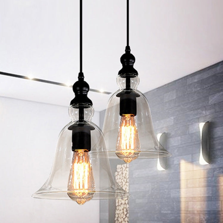 E27 Retro Industrial Hanging Lamp Small Bell Transparent Glass Pendant Light (Warm White) - Celling Lights & Chandeliers by YWXLight | Online Shopping South Africa | PMC Jewellery