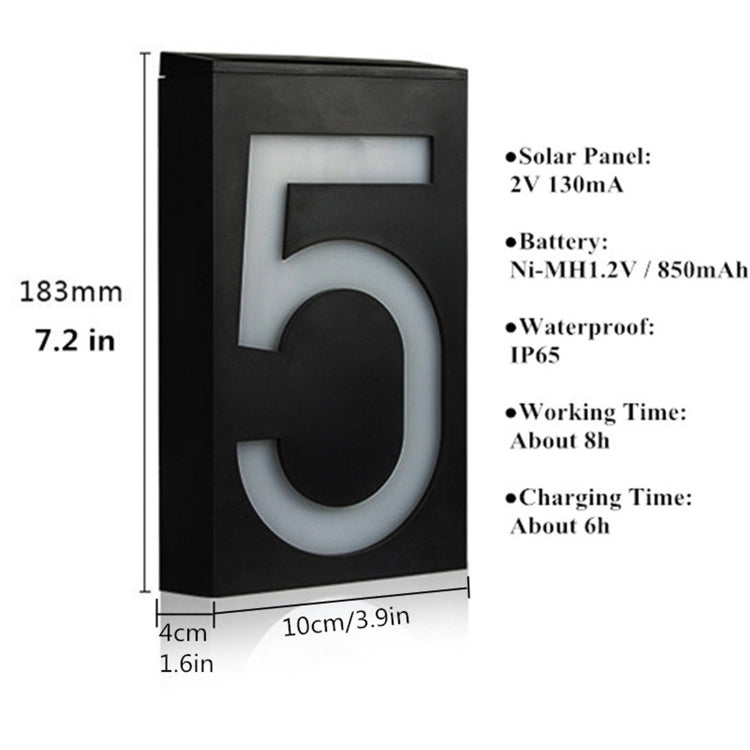 0.36W Solar Powered Wall Mount 6 LEDs Lighting Doorplate Lamp House Number Porch Lights with Solar Pannel(1) - With Solar Panel by YWXLight | Online Shopping South Africa | PMC Jewellery