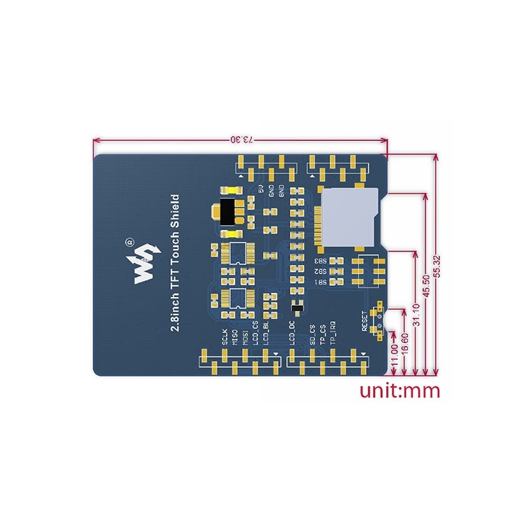 2.8 inch Touch LCD Shield for Arduino - Arduino Nucleo Accessories by Waveshare | Online Shopping South Africa | PMC Jewellery