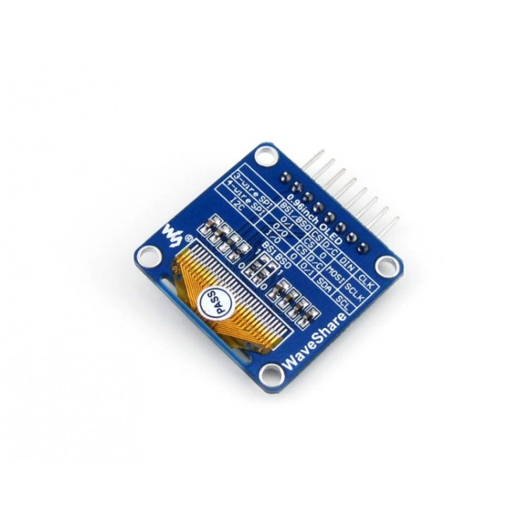 Waveshare 0.96 inch 128*64 OLED (A), SPI/I2C Interfaces, Angled Horizontal Pinheader - Modules Expansions Accessories by Waveshare | Online Shopping South Africa | PMC Jewellery | Buy Now Pay Later Mobicred