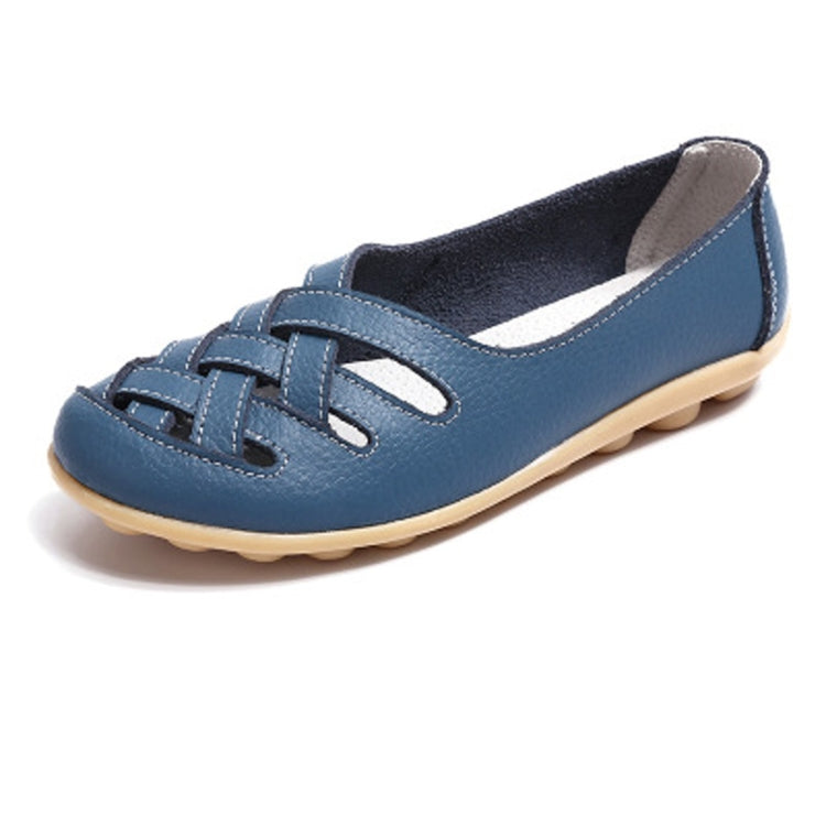 Hollow Woven Casual Nurse Shoes Cover Foot Peas Shoes for Women (Color:Blue Size:36) - Casual Shoes by PMC Jewellery | Online Shopping South Africa | PMC Jewellery