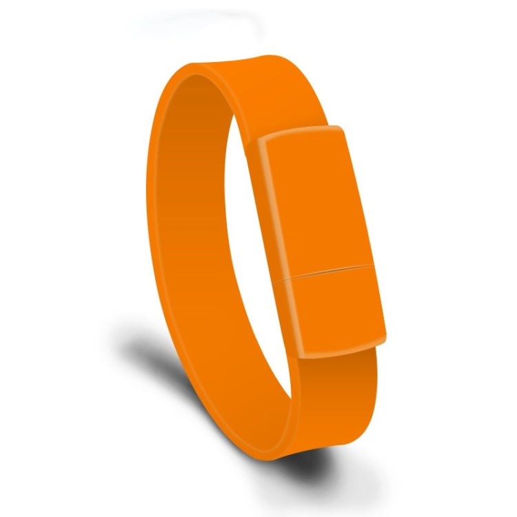 MicroDrive 128GB USB 2.0 Fashion Bracelet Wristband U Disk (Orange) - USB Flash Drives by MicroDrive | Online Shopping South Africa | PMC Jewellery | Buy Now Pay Later Mobicred