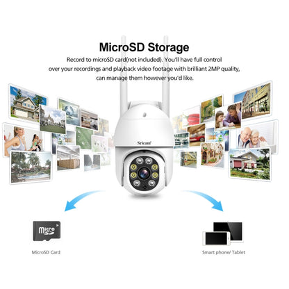 Sricam SP028 1080P HD Outdoor PTZ Camera, Support Two Way Audio / Motion Detection / Humanoid Detection / Color Night Vision / TF Card, AU Plug - Wireless Camera by Sricam | Online Shopping South Africa | PMC Jewellery