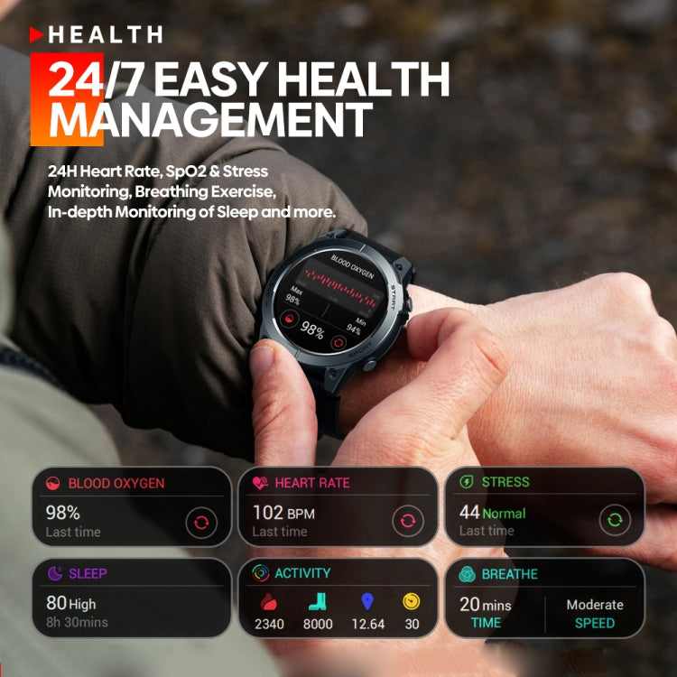 Zeblaze Stratos 3 1.43 inch AMOLED Screen IP68 Waterproof Smart Watch, Support Bluetooth Call / GPS (Orange) - Smart Watches by Zeblaze | Online Shopping South Africa | PMC Jewellery | Buy Now Pay Later Mobicred