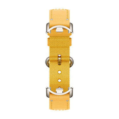 Original For Xiaomi Mi Band 8 Nylon Braided + Leather Watch Band(Yellow) - Watch Bands by Xiaomi | Online Shopping South Africa | PMC Jewellery | Buy Now Pay Later Mobicred