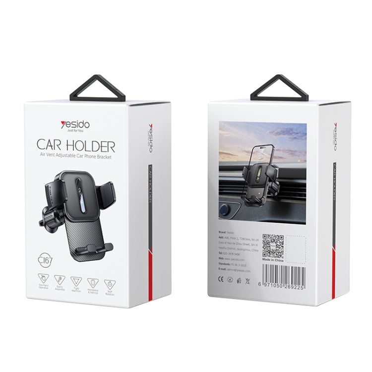 Yesido C167 Rotatable Car Air Outlet Phone Holder (Black) - free shipping - PMC TechLife - Order now!