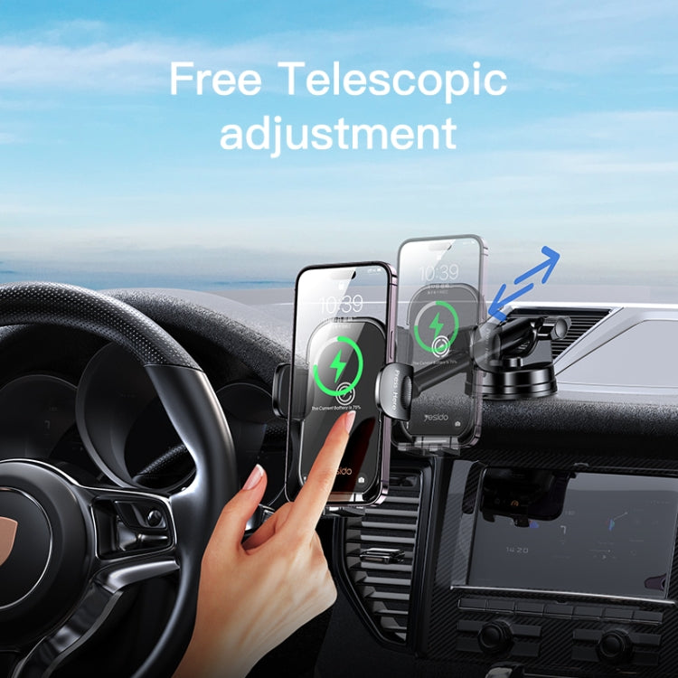 Yesido C197 15W 2 in 1 Suction Cup Type Wireless Charging Car Holder Set (Black) - Wireless Charger Holders by Yesido | Online Shopping South Africa | PMC Jewellery | Buy Now Pay Later Mobicred