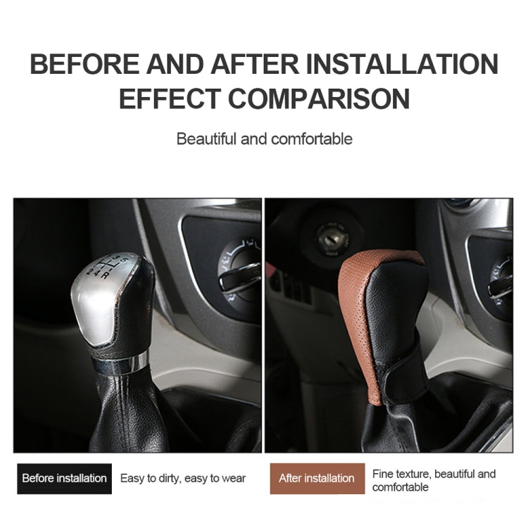 Universal Car PU Leather Gear Shift Knob Protective Cover (Black) - Shift Knob by PMC TechLife | Online Shopping South Africa | PMC TechLife | Buy Now Pay Later Mobicred