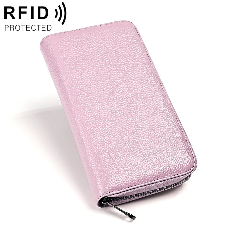 KB196 Top-grain Leather Large Capacity Multi-function 36-Bit Anti-magnetic RFID Organ Card Package Wallet(Purple) - Antimagnetic RFID Package by PMC TechLife | Online Shopping South Africa | PMC TechLife | Buy Now Pay Later Mobicred