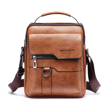 WEIXIER 8642 Men Business Retro PU Leather Handbag Crossbody Bag (Brown) - Crossbody Bags by WEIXIER | Online Shopping South Africa | PMC Jewellery | Buy Now Pay Later Mobicred