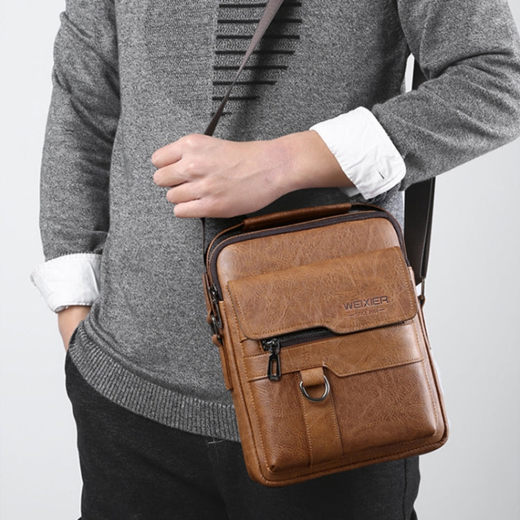 WEIXIER 8642 Men Business Retro PU Leather Handbag Crossbody Bag (Brown) - Crossbody Bags by WEIXIER | Online Shopping South Africa | PMC Jewellery | Buy Now Pay Later Mobicred