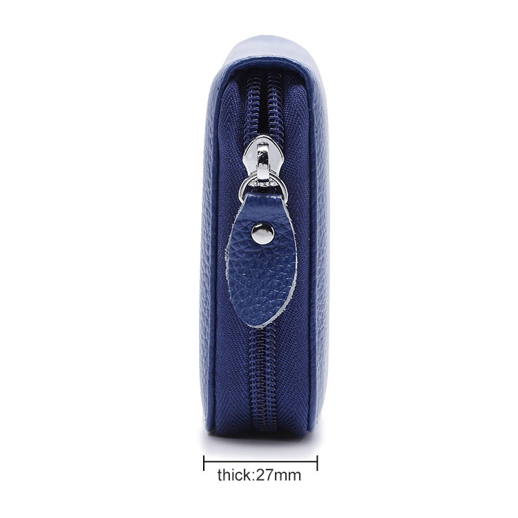 902 Antimagnetic RFID Litchi Texture Women Large Capacity Hand Wallet Purse Phone Bag with Card Slots(Blue) - Antimagnetic RFID Package by PMC Jewellery | Online Shopping South Africa | PMC Jewellery | Buy Now Pay Later Mobicred