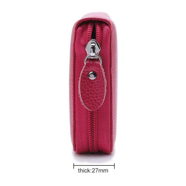 902 Antimagnetic RFID Litchi Texture Women Large Capacity Hand Wallet Purse Phone Bag with Card Slots(Rose Red) - Antimagnetic RFID Package by PMC Jewellery | Online Shopping South Africa | PMC Jewellery | Buy Now Pay Later Mobicred