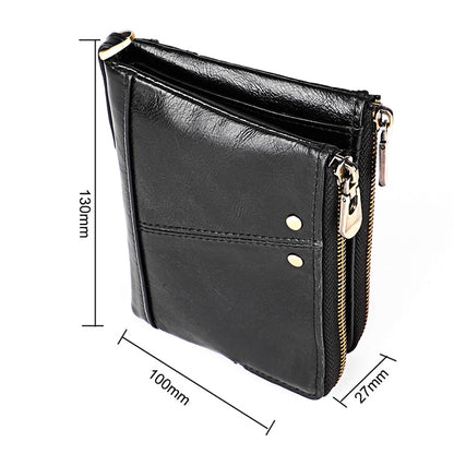 3533 Antimagnetic RFID Top-grain Leather Crazy Horse Texture Men Business Leisure Wallet (Black) - Antimagnetic RFID Package by PMC Jewellery | Online Shopping South Africa | PMC Jewellery | Buy Now Pay Later Mobicred