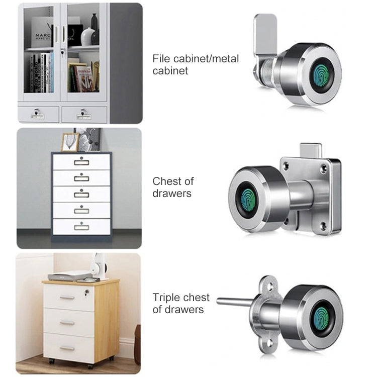 T21FB Micro USB Charging Zinc Alloy Smart Fingerprint + Bluetooth Single Open Drawer Lock File Cabinet Lock - free shipping - PMC TechLife - Order now!