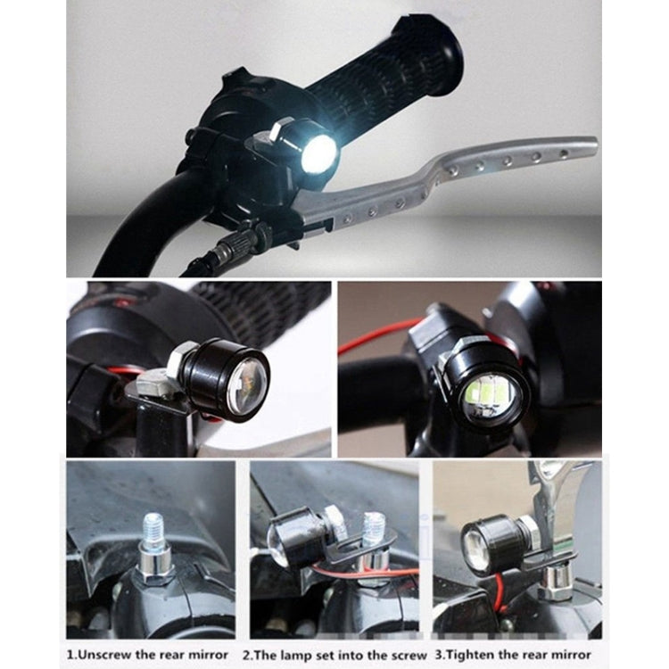 2 PCS 12V 3W  White Light Eagle Eyes LED Strobe Light For Motorcycle ���Wire Length: 90cm - Eagle Eye Lights by PMC TechLife | Online Shopping South Africa | PMC TechLife | Buy Now Pay Later Mobicred