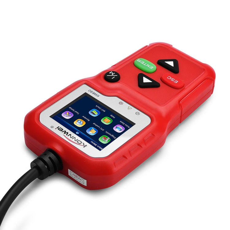 KONNWEI KW680 Mini OBDII Car Auto Diagnostic Scan Tools  Auto Scan Adapter Scan Tool (Can Detect Battery and Voltage, Only Detect 12V Gasoline Car)(Red) - Code Readers & Scan Tools by KONNWEI | Online Shopping South Africa | PMC Jewellery | Buy Now Pay Later Mobicred