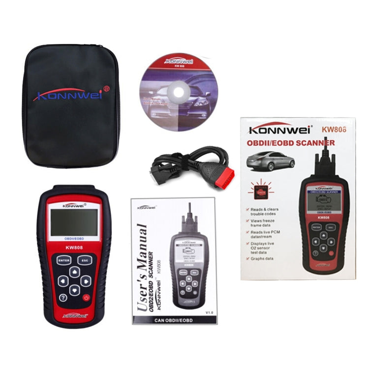 KONNWEI KW808  EOBD / OBDII Car Auto Diagnostic Scan Tools CAN Code Reader Scanner Auto Scan Adapter Scan Tool (Can Only Detect 12V Gasoline Car) - Code Readers & Scan Tools by KONNWEI | Online Shopping South Africa | PMC Jewellery | Buy Now Pay Later Mobicred