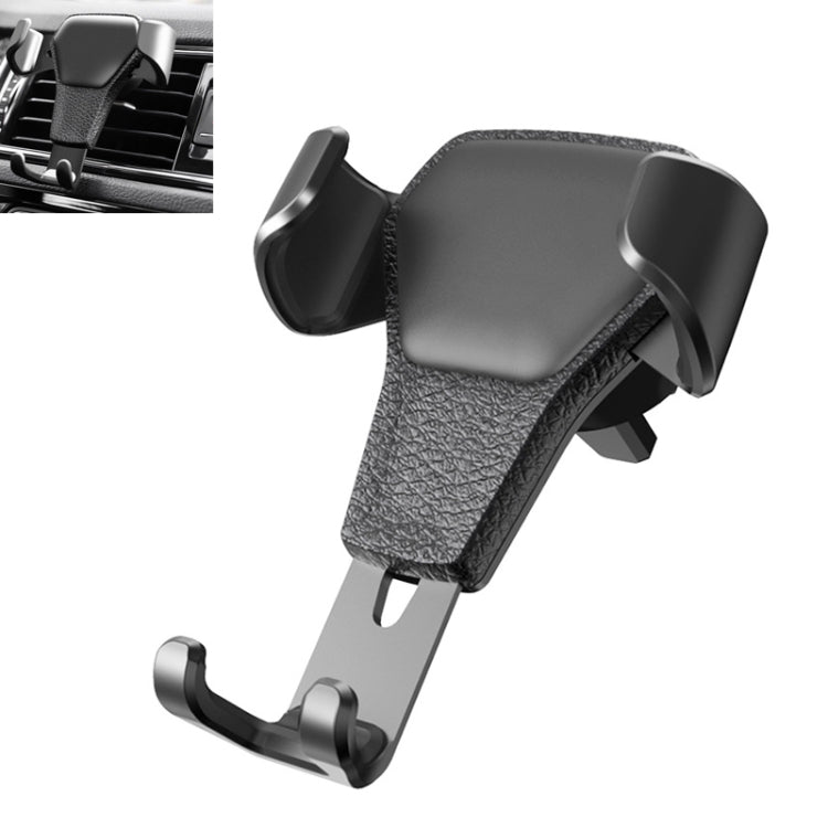 Litchi Texture Gravity Car Mount Phone Holder (Black) - Car Holders by PMC TechLife | Online Shopping South Africa | PMC TechLife