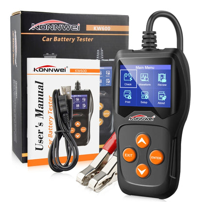 KONNWEI KW600 Auto Battery Analyzer 100 to 2000CCA Car Tester 12V 2.4 inch Digital Color Screen Cranking Charging Car Diagnostic - Code Readers & Scan Tools by KONNWEI | Online Shopping South Africa | PMC Jewellery | Buy Now Pay Later Mobicred