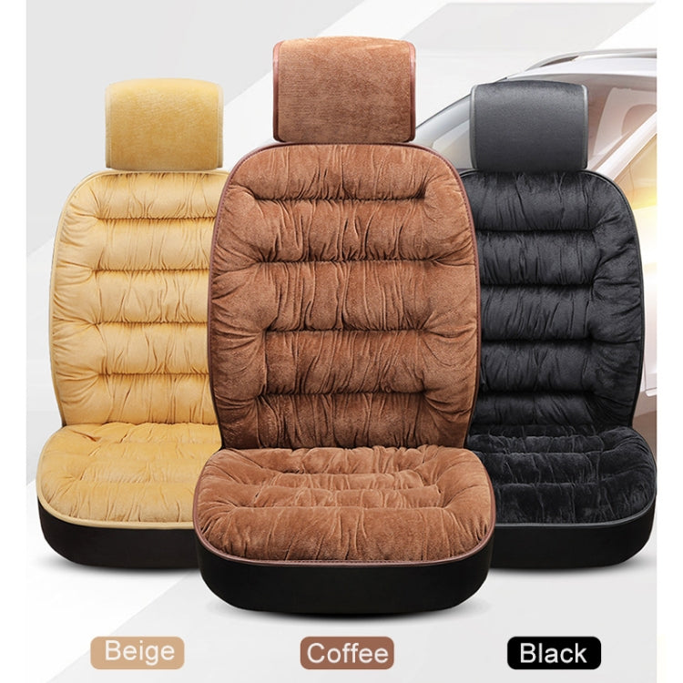 Car Thick Plush Seat Cushion Warmer Cover Winter Seat Mat (Coffee) - Seat Accessories by PMC TechLife | Online Shopping South Africa | PMC TechLife