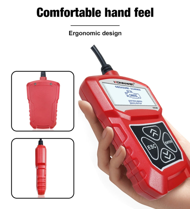 KONNWEI KW309 V309 V310 MS309 Code Reader OBD2 Scanner Diagnostic Tool(Red) - free shipping - PMC TechLife - Order now!