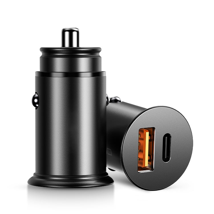 ROCK H15 Dual Port USB + USB-C / Type-C PD30W Car Charger (Black) - Car Charger by ROCK | Online Shopping South Africa | PMC Jewellery