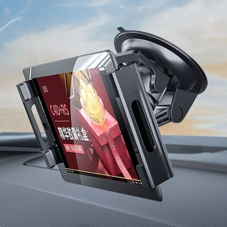Car Dashboard Tablet Holder PU Suction Cup Windshield Bracket + Tray - free shipping - PMC TechLife - Order now!