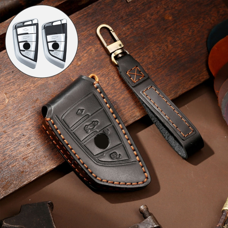 Hallmo Car Cowhide Leather Key Protective Cover Key Case for BMW Blade Style(Black) - free shipping - PMC TechLife - Order now!