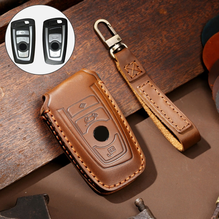 Hallmo Car Cowhide Leather Key Protective Cover Key Case for Old BMW(Brown) - free shipping - PMC TechLife - Order now!